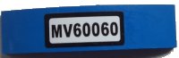 LEGO part Slope, Curved 4 x 1 x 2/3 Double with 'MV60060' Pattern (Sticker) - Set 60060 93273pb030