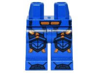LEGO part Hips and Legs with Orange and Gold Circuitry, Dark Blue Armor, Hexagonal Knee Pads, and Boots Pattern 970c00pb0503