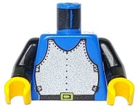 LEGO onderdeel Torso Castle Silver Breastplate Armor, Black Belt with Yellow Buckle Pattern / Black Arms / Yellow Hands 973p40c01