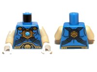 LEGO onderdeel Torso Armor Vest, Lion Belt, Chain and Gold and Dark Azure Round Jewel (Chi) Pattern / Tan Arms / White Hands 973pb1359c01