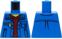 LEGO part Torso Jacket with Pockets over Dark Red V-Neck Sweater Pattern 973pb1558