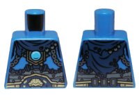 LEGO part Torso Chima Dark Blue Scarf, Gold Chains, Dark Blue Belt and Dark Azure Round Jewel (Chi) Pattern 973pb1631