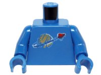 LEGO part Torso Space Classic Moon with Simulated Wear Pattern / Blue Arms / Blue Hands 973pb1652c01