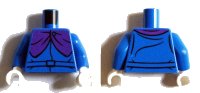 LEGO part Torso Shirt with Belt and Dark Purple Cape Clasp Pattern (Headless Horseman) / Blue Arms / White Hands 973pb2055c01