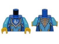 LEGO onderdeel Torso Nexo Knights Armor with Orange and Gold Circuitry and Blue Emblem with White Chicken Pattern / Medium Azure Arms / Yellow Hands 973pb2238c01