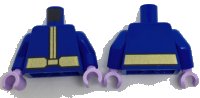 LEGO part Torso Coat with Gold Center Seam and Wide Gold Belt Pattern / Blue Arms / Lavender Hands 973pb2753c01
