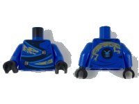 LEGO part Torso Wrapped Robe with Gold Dragon Head and Tail, Silver Clasps Pattern / Blue Arms / Black Hands 973pb3399c01