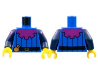 LEGO part Torso Magenta Mantle, 5 Dark Blue Pinstripes, Black Belt with Pouch Pattern / Dark Blue Arms with Magenta Shoulder Stripes Pattern / Yellow Hands 973pb4561c01