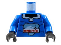 LEGO onderdeel Torso Arctic Logo Large on Open Collar Pullover Pattern / Blue Arms / Black Hands 973px140c01