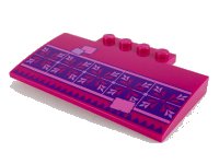 LEGO part Slope, Curved 5 x 8 x 2/3 with 4 Studs with Dark Purple and Dark Pink Tiles, Lavender and Dark Pink Patches Pattern 15625pb025