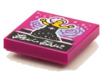 LEGO onderdeel Tegel 2 x 2 met BeatBit Album Cover - Singer with Pink Hair in Black Dress Patroon 3068pb1601