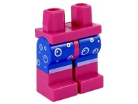LEGO part Hips and Blue Legs with Magenta Boots, Silver Bubbles Pattern 970c07pb12