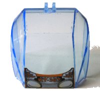 LEGO part Windscreen 4 x 6 x 4 Canopy with Hinge and Yellow Headlights Pattern 30633pb03