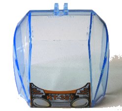 LEGO part Windscreen 4 x 6 x 4 Canopy with Hinge and Yellow Headlights Pattern (30633pb03)
