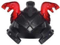 LEGO part Minifigure, Headgear Helmet Ninjago with Cheek Protection and Molded Trans-Red Snake Heads Pattern 24484pb01