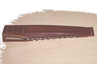 LEGO part Wedge 16 x 4 Triple Curved with Reinforcements with Bronze and Black Geonosian Fighter Pattern (45301px1)