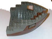 LEGO part Boat, Hull Small Bow 12 x 12 x 5 1/3 with Dark Gray Top (6050 / 6051) 6050c05