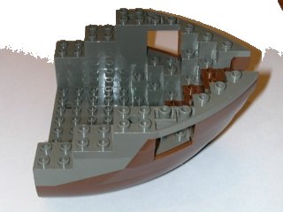 LEGO part Boat, Hull Small Bow 12 x 12 x 5 1/3 with Dark Gray Top (6050 / 6051) (6050c05)