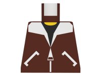 LEGO part Torso Bomber Jacket and Black T-Shirt Pattern 973p70
