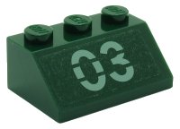 LEGO part Slope 45 2 x 3 with Sand Green '03' Pattern (Sticker) - Set 7626 3038pb05