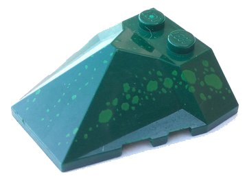 LEGO part Wedge 4 x 4 x 1 1/3 Pyramid Center with Green Scale Pattern (47757pb03)