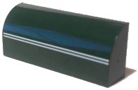 LEGO onderdeel Slope, Curved 1 x 4 x 1 1/3 with 2 Thin White Stripes Pattern 6191pb007
