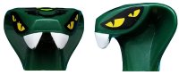 LEGO part Minifigure, Head, Modified Snake with 4 Yellow Eyes and Lime Scales Pattern (Spitta) 98150pb01