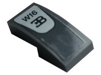 LEGO part Slope, Curved 2 x 1 x 2/3 with Bugatti Logo and 'W16' Pattern (Sticker) - Set 42083 11477pb119