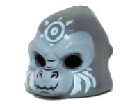 LEGO part Minifigure, Headgear Mask Gorilla with Light Bluish Gray Face and White Sun Face Paint Pattern 13361pb02