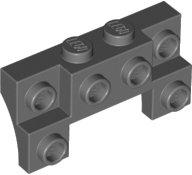 LEGO onderdeel Brick, Modified 2 x 4 - 1 x 4 with 2 Recessed Studs and Thin Side Arches 14520