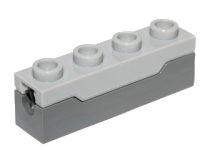 LEGO onderdeel Projectile Launcher, 1 x 4 Spring Shooter with Light Bluish Gray Top 15301c01
