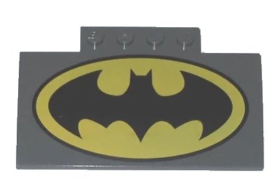 LEGO onderdeel Slope, Curved 5 x 8 x 2/3 with 4 Studs with Batman Logo Pattern (15625pb001)