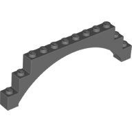 Bogen 1 x 12 x 3 erhobener Bogen mit 5 Kreutz-Stützen, LEGO Teilenummer 18838