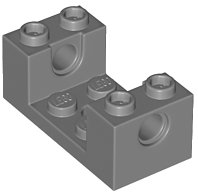 LEGO onderdeel Technic, Steen 2 x 4 x 1 1/3 met Pin Holes en 2 x 2 Cutout 18975
