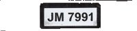 LEGO part Tile 1 x 4 with Black 'JM 7991' on White Background Pattern (Sticker) - Set 7991 2431pb0154