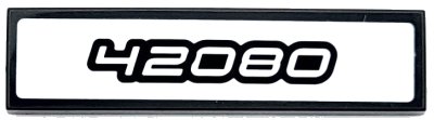 LEGO part Tile 1 x 4 with Black and White '42080' Pattern (Sticker) - Set 42080 (2431pb0846)