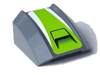 LEGO part Schräge, Curved 2 x 2 Lip with Lime Stripe and Black Lines Pattern (Sticker) - Set 8897 30602pb095