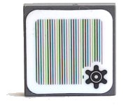 LEGO part Tile 2 x 2 with Super Mario Scanner Code Gear Pattern (Sticker) - Sets 71387 / 71423 3068pb1803