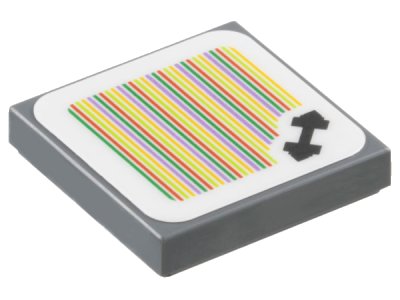 LEGO part Tile 2 x 2 with Super Mario Scanner Code Gym / Dumbbell Pattern (Sticker) - Set 71423 (3068pb2304)