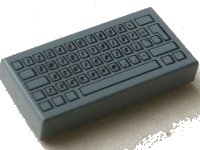 LEGO part Baldosa 1 x 2 with Computer Keyboard Standard Pattern 3069pb0030