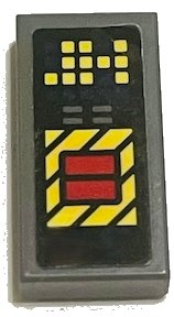 LEGO part Tile 1 x 2 with Control Panel, Yellow Buttons and Red Eject Button Pattern Model Right Side (Sticker) - Set 70916 3069pb1201R