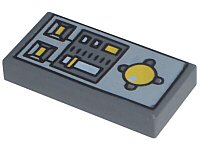 LEGO part Baldosa 1 x 2 with Vehicle Control Panel Pattern 3069pc1