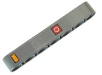 LEGO part Technic, Liftarm Thick 1 x 7 with White Circle in Red Square and Orange Reflector Pattern (Sticker) - Set 42054 32524pb035