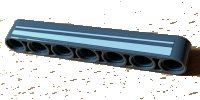 LEGO part Technic, Liftarm Thick 1 x 7 with 2 White Stripes Pattern Model Left Side (Sticker) - Set 42078 32524pb039L