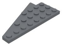 Wedge, Plate 8 x 4 Wing Right with Underside Stud Notch in dunkelblaugrau, LEGO Teilenummer 3934b