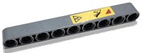 LEGO part Technic, Liftarm Thick 1 x 9 with Red Triangle, Danger Sign and Black Crane Boom with Arrows on Yellow Background Pattern (Sticker) - Set 42097 40490pb071