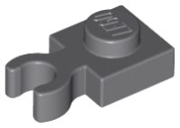 LEGO part Plate, Modified 1 x 1 with Open O Clip Thick (Vertical Grip) 4085d