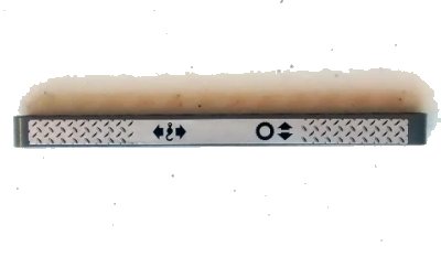 LEGO onderdeel Technic, Liftarm Thick 1 x 13 with Silver Tread Plate with Hook Left/Right and Tire Up/Down Arrows Pattern (Sticker) - Set 8297 (41239pb009L)