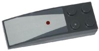 LEGO part Slope, Curved 6 x 2 with Dark Red Dot and Light Bluish Gray Center Panel Pattern (Sticker) - Set 75039 44126pb036
