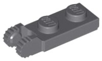 Hinge Plate 1 x 2 Locking with 2 Fingers on End (Undetermined Type) en gris bleuté foncé, numéro de pièce LEGO 44302